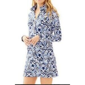 Lilly Pulitzer UPF 50+ Skipper Popover Dress Oh My Cod Women's Size M